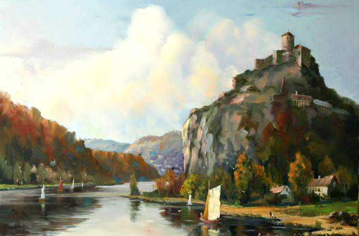 Pohled na Střekov dávno