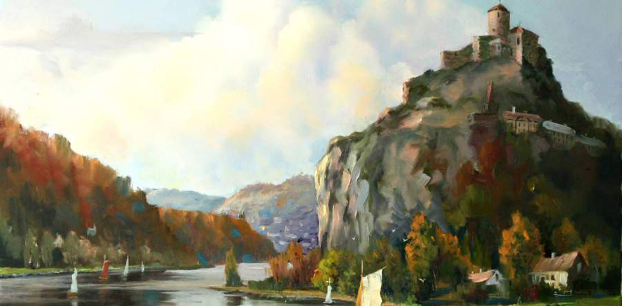 Pohled na Střekov dávno