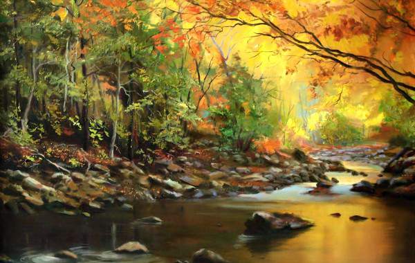 Potok v Jetrichovicích na podzim