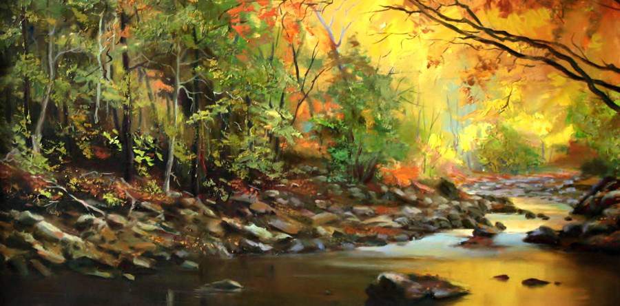 Potok v Jetrichovicích na podzim