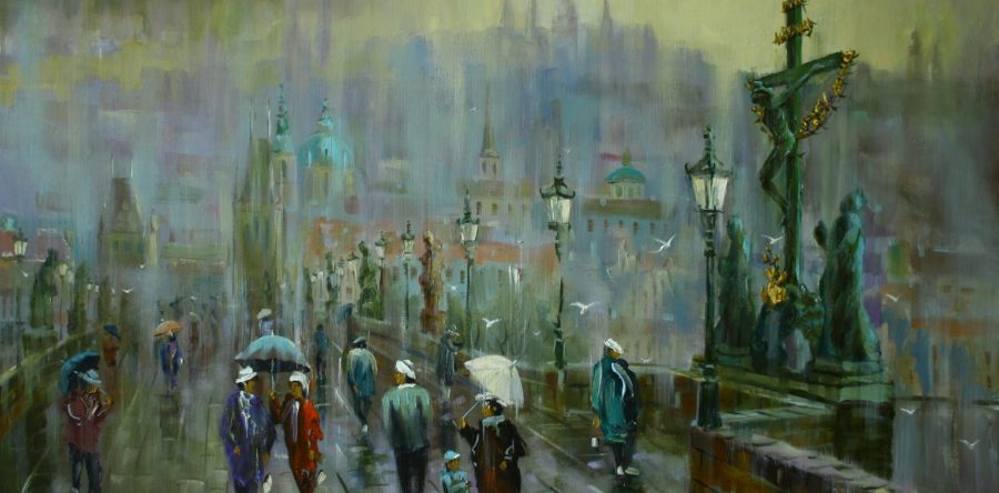 Na Karlově mostě  .Praga